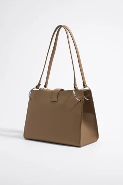 Mujer BIMBA Y LOLA Bolsos Piel<Bolso Shopper Grande Piel Topo Oscuro