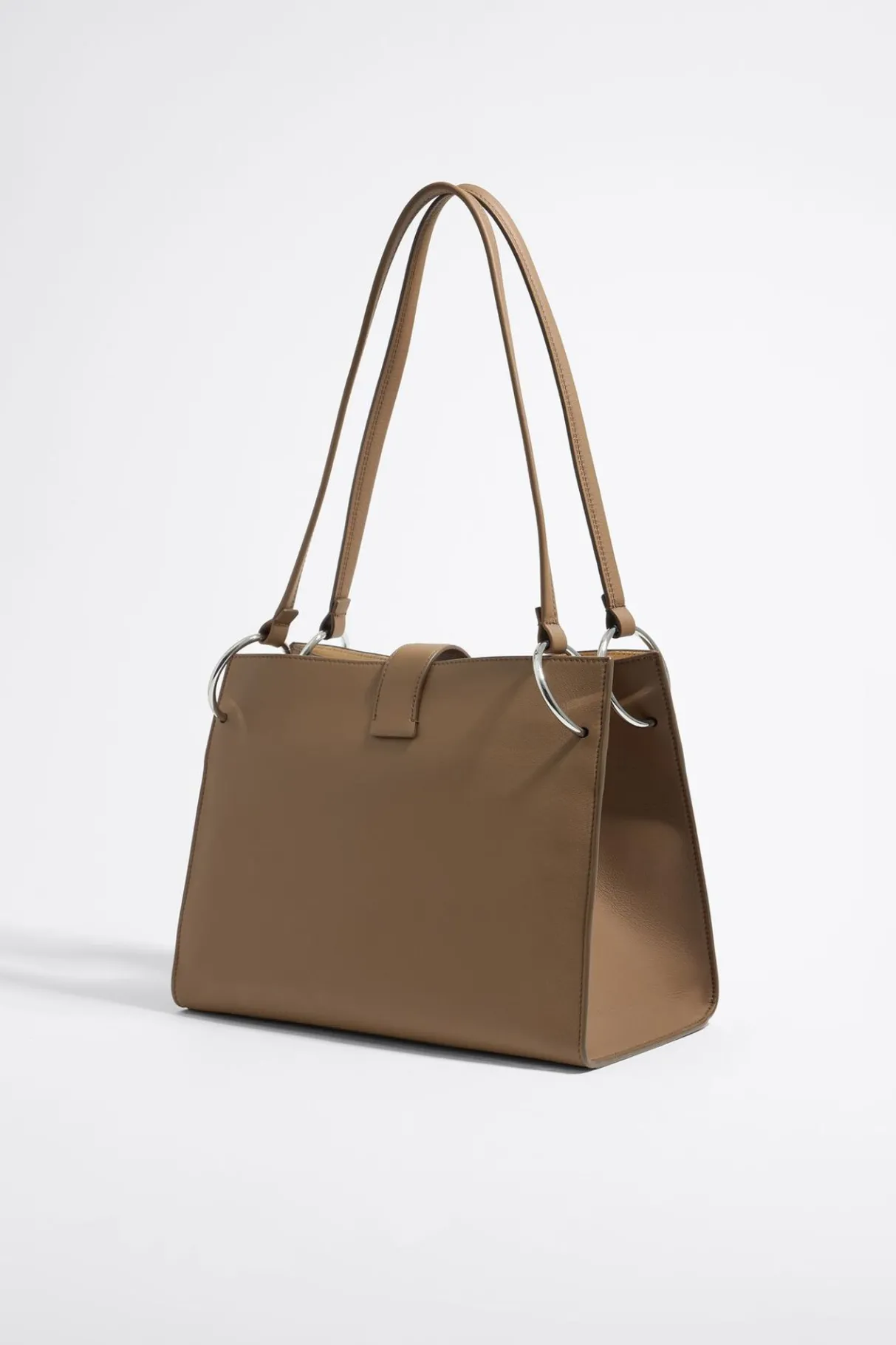 Mujer BIMBA Y LOLA Bolsos Piel<Bolso Shopper Grande Piel Topo Oscuro
