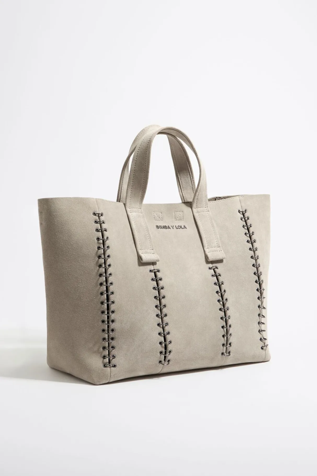 Mujer BIMBA Y LOLA Bolsos Piel<Bolso Shopper Grande Serraje Piedra