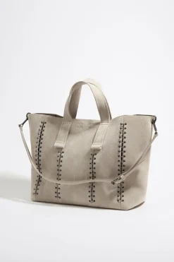 Mujer BIMBA Y LOLA Bolsos Piel<Bolso Shopper Grande Serraje Piedra