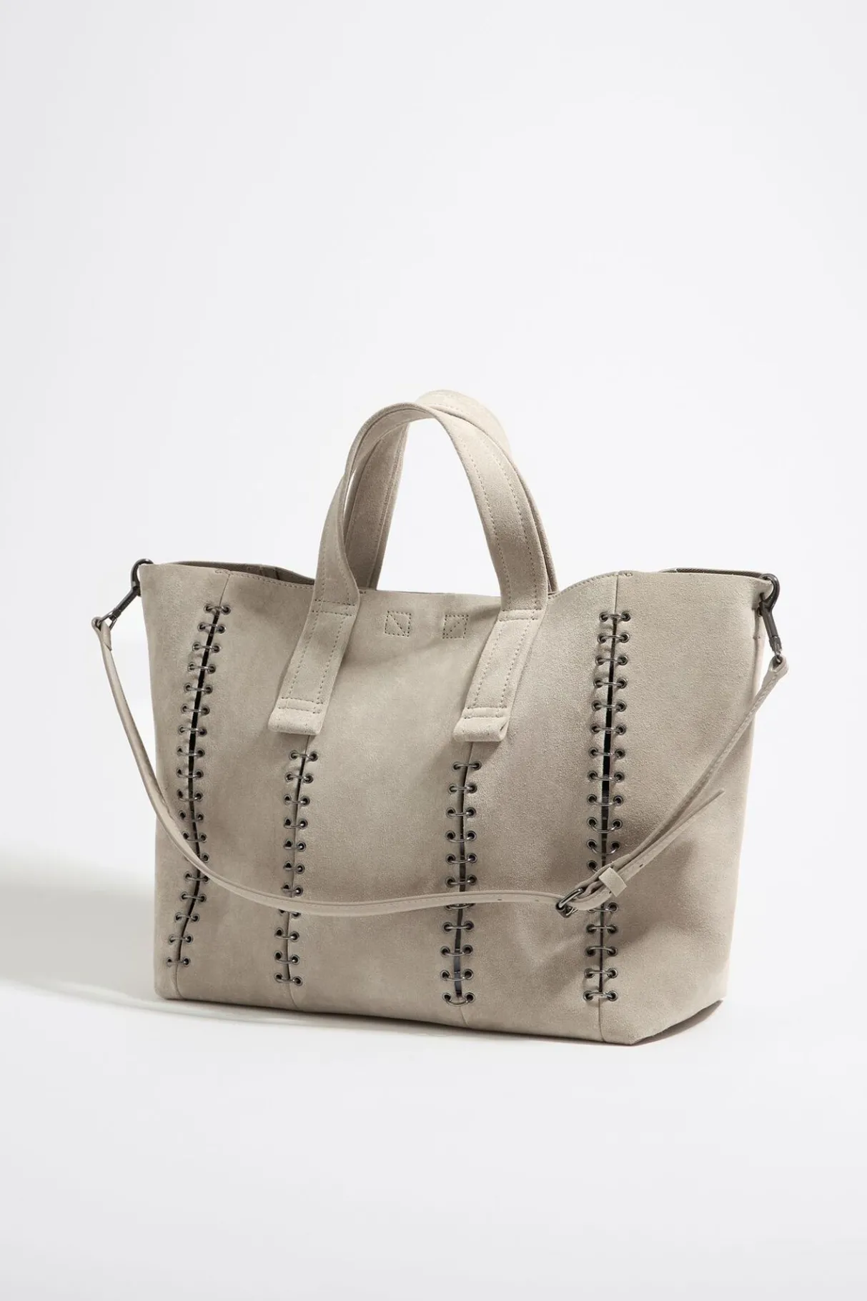 Mujer BIMBA Y LOLA Bolsos Piel<Bolso Shopper Grande Serraje Piedra