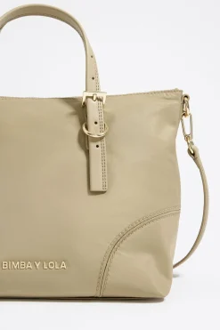Mujer BIMBA Y LOLA Bolsos Nylon<Bolso Shopper Mediano Caqui Claro