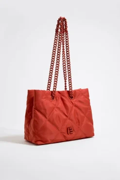 Mujer BIMBA Y LOLA Bolsos Nylon<Bolso Shopper Mediano Nylon Acolchado Coral