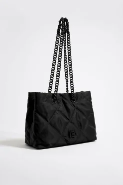 Mujer BIMBA Y LOLA Bolsos Nylon<Bolso Shopper Mediano Nylon Acolchado Negro