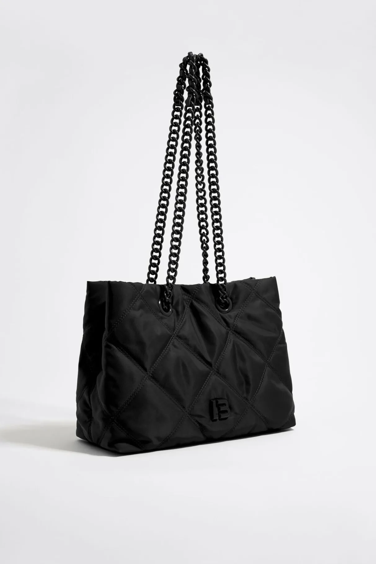 Mujer BIMBA Y LOLA Bolsos Nylon<Bolso Shopper Mediano Nylon Acolchado Negro