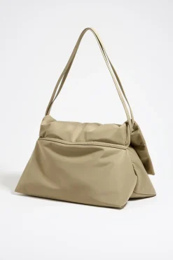 Mujer BIMBA Y LOLA Bolsos Nylon<Bolso Solapa Mediano Caqui Claro