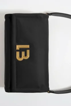 Mujer BIMBA Y LOLA Bolsos Nylon<Bolso Solapa Mediano Nylon Negro