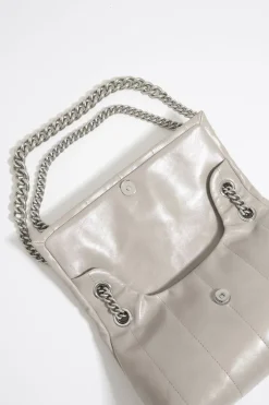 Mujer BIMBA Y LOLA Bolsos Piel<Bolso Solapa Mediano Piel Gris Verdoso
