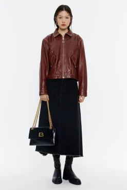 Mujer BIMBA Y LOLA Bolsos Piel<Bolso Solapa Mediano Piel Negro