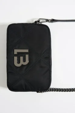 Mujer BIMBA Y LOLA Bolsos Nylon<Bolso Solapa Mini Nylon Acolchado Negro