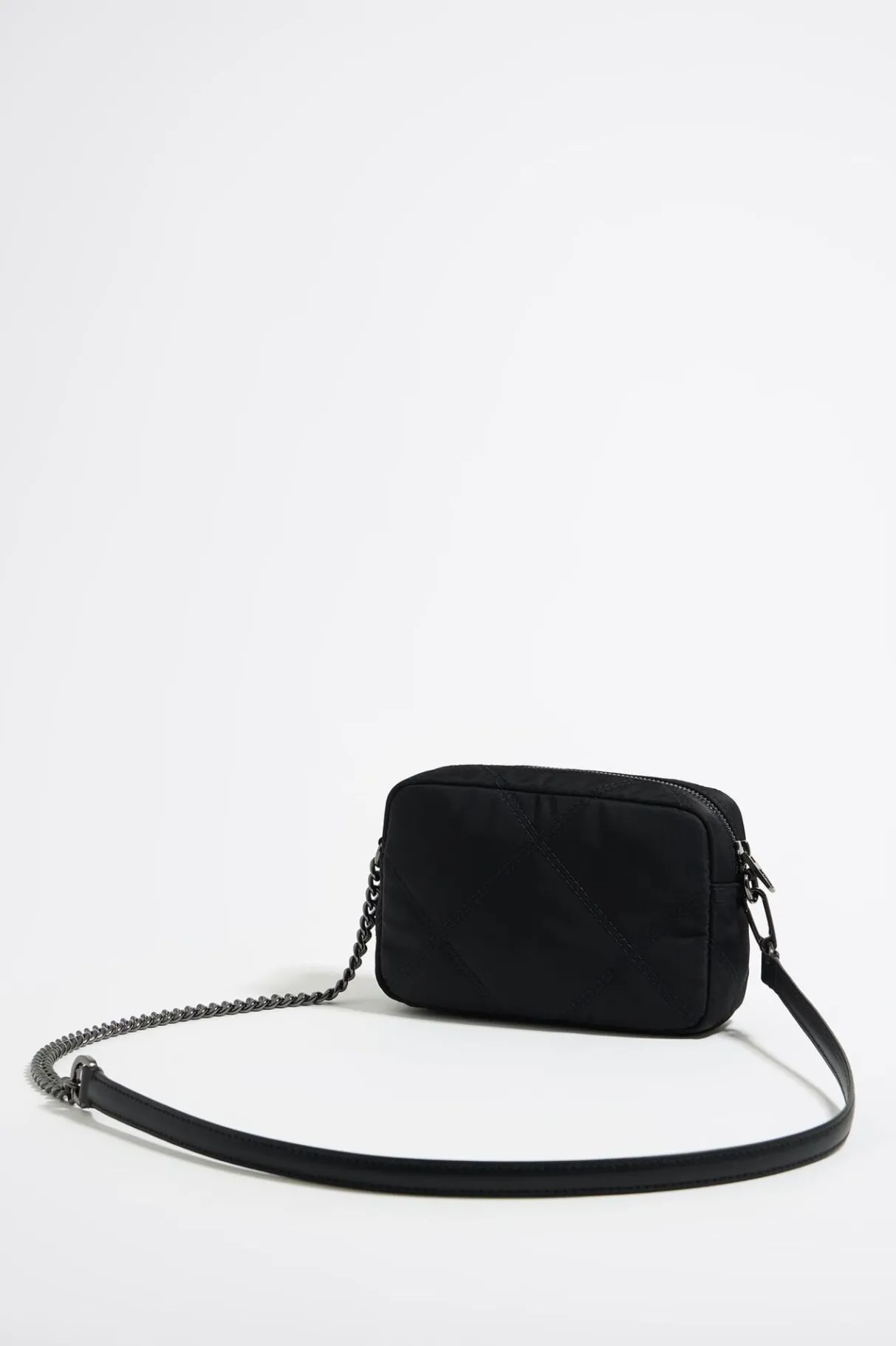 Mujer BIMBA Y LOLA Bolsos Nylon<Bolso Solapa Mini Nylon Acolchado Negro