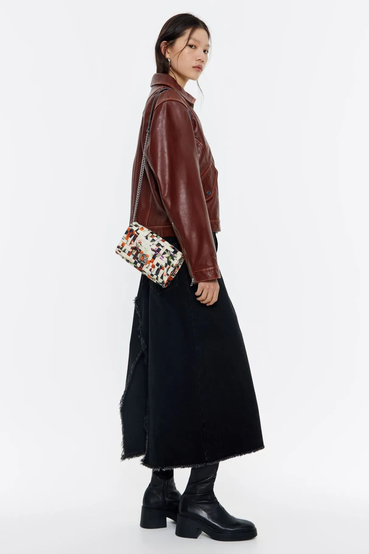 Mujer BIMBA Y LOLA Bolsos Nylon<Bolso Solapa Mini Nylon Trenzado Print Perfume