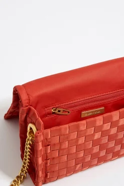 Mujer BIMBA Y LOLA Bolsos Nylon<Bolso Solapa Mini Nylon Trenzado Coral