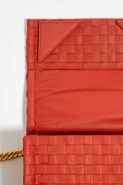 Mujer BIMBA Y LOLA Bolsos Nylon<Bolso Solapa Mini Nylon Trenzado Coral