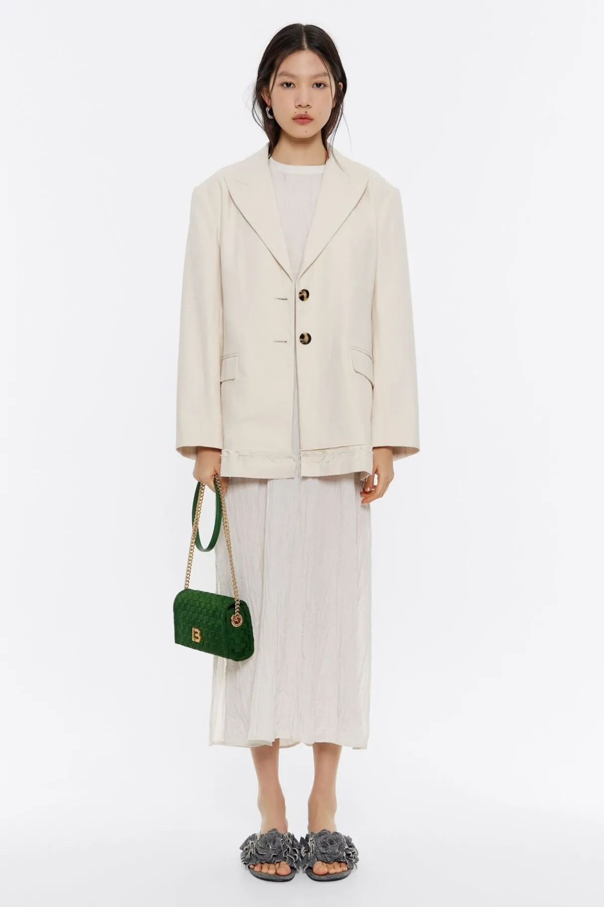 Mujer BIMBA Y LOLA Bolsos Nylon<Bolso Solapa Mini Nylon Trenzado Verde