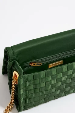 Mujer BIMBA Y LOLA Bolsos Nylon<Bolso Solapa Mini Nylon Trenzado Verde