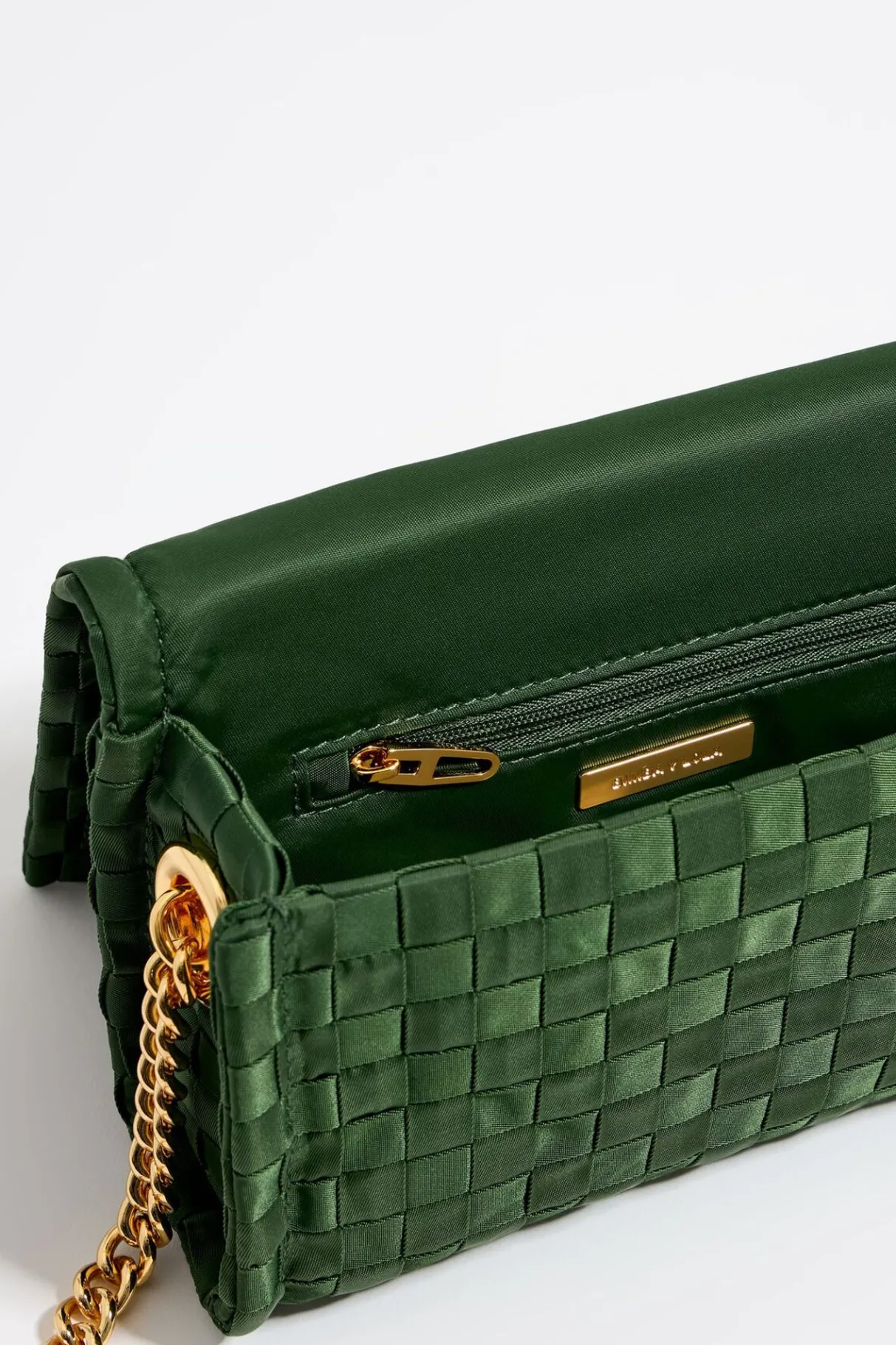 Mujer BIMBA Y LOLA Bolsos Nylon<Bolso Solapa Mini Nylon Trenzado Verde