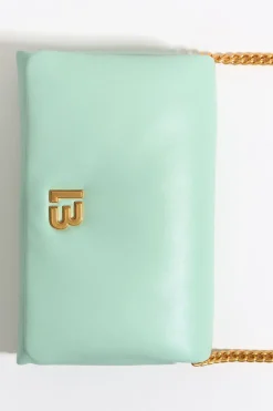 Mujer BIMBA Y LOLA Bolsos Piel<Bolso Solapa Mini Piel Napa Azul Hielo