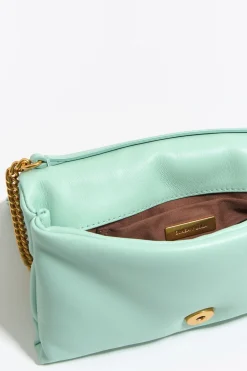 Mujer BIMBA Y LOLA Bolsos Piel<Bolso Solapa Mini Piel Napa Azul Hielo