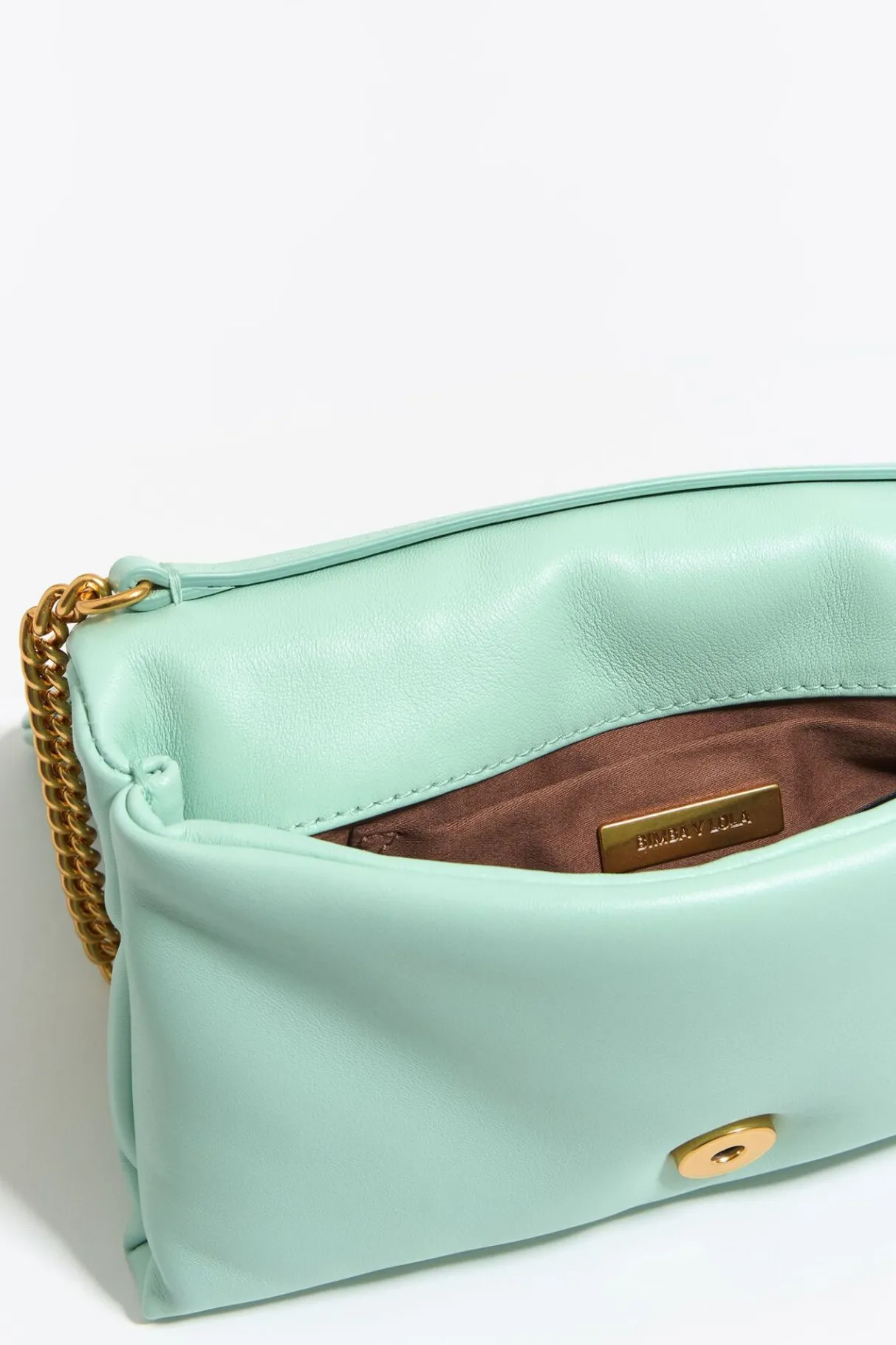 Mujer BIMBA Y LOLA Bolsos Piel<Bolso Solapa Mini Piel Napa Azul Hielo