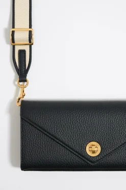 Mujer BIMBA Y LOLA Piel<Bolso Solapa Mini Piel Negro