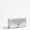 Mujer BIMBA Y LOLA Piel<Bolso Solapa Mini Piel Plata