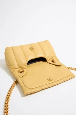 Mujer BIMBA Y LOLA Bolsos Bandolera<Bolso Solapa Pequeno Napa Amarillo Topacio