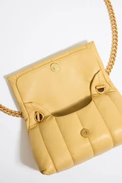 Mujer BIMBA Y LOLA Bolsos Bandolera<Bolso Solapa Pequeno Napa Amarillo Topacio
