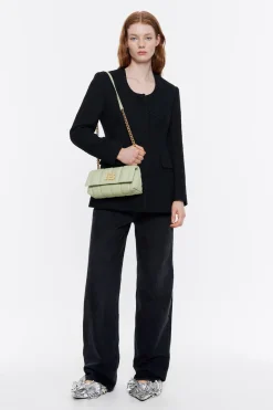 Mujer BIMBA Y LOLA Bolsos Piel<Bolso Solapa Pequeno Napa Verde Claro