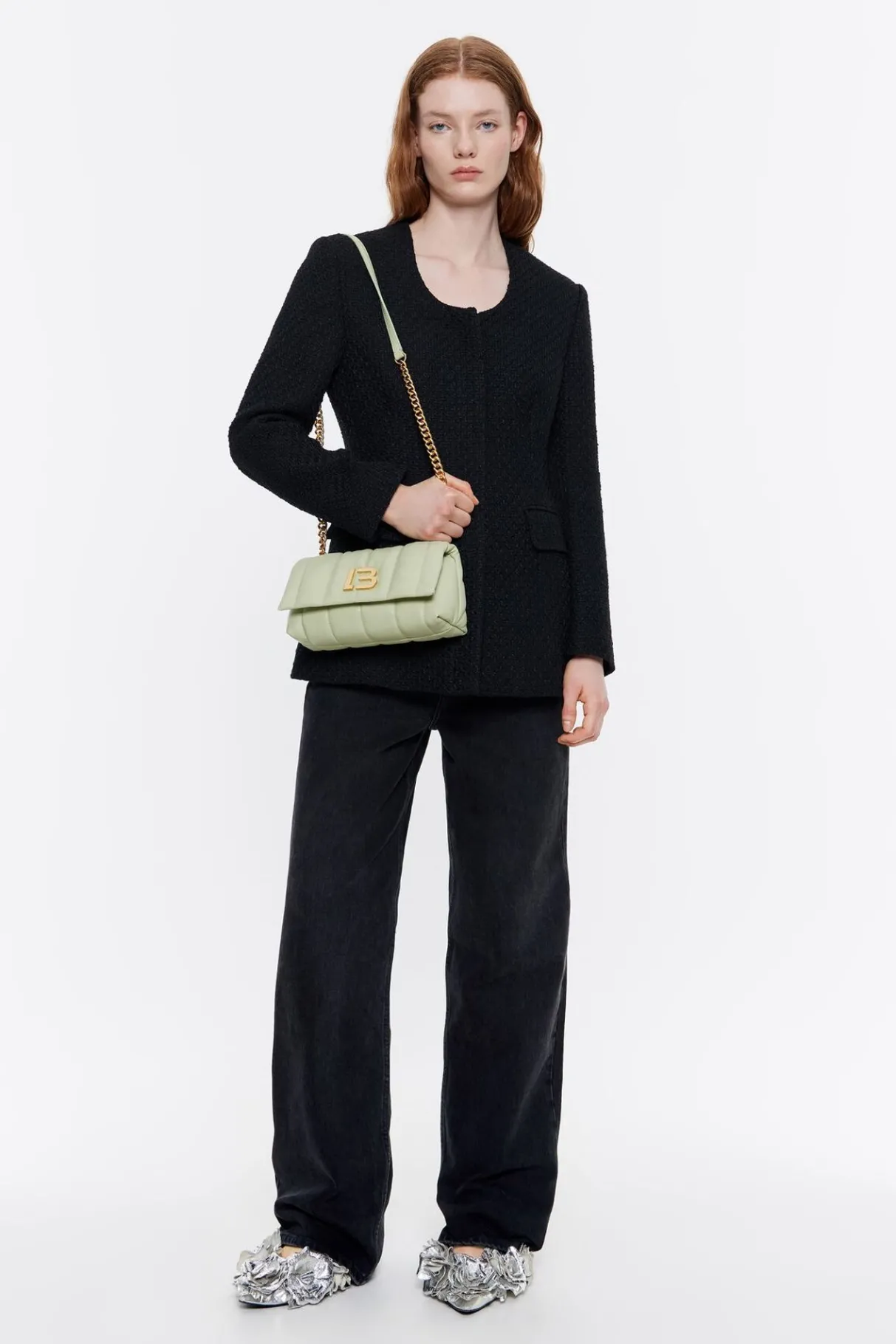 Mujer BIMBA Y LOLA Bolsos Piel<Bolso Solapa Pequeno Napa Verde Claro