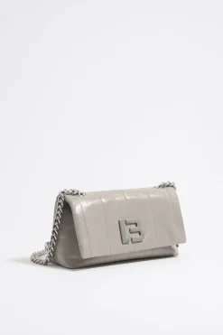 Mujer BIMBA Y LOLA Bolsos Piel<Bolso Solapa Pequeno Piel Gris Verdoso