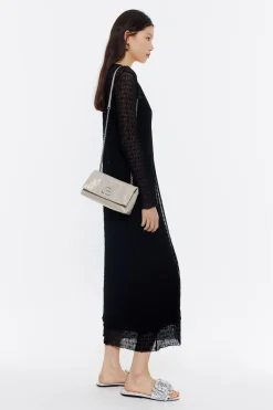 Mujer BIMBA Y LOLA Bolsos Piel<Bolso Solapa Pequeno Piel Gris Verdoso