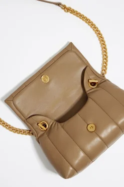 Mujer BIMBA Y LOLA Bolsos Piel<Bolso Solapa Pequeno Piel Napa Topo Oscuro