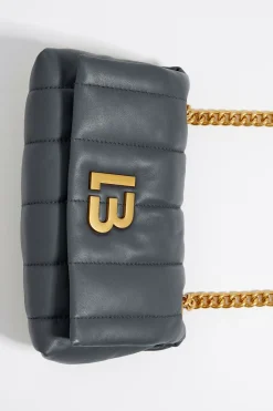 Mujer BIMBA Y LOLA Bolsos Piel<Bolso Solapa Pequeno Piel Napa Gris Azulado