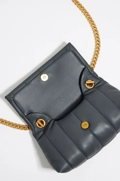 Mujer BIMBA Y LOLA Bolsos Piel<Bolso Solapa Pequeno Piel Napa Gris Azulado