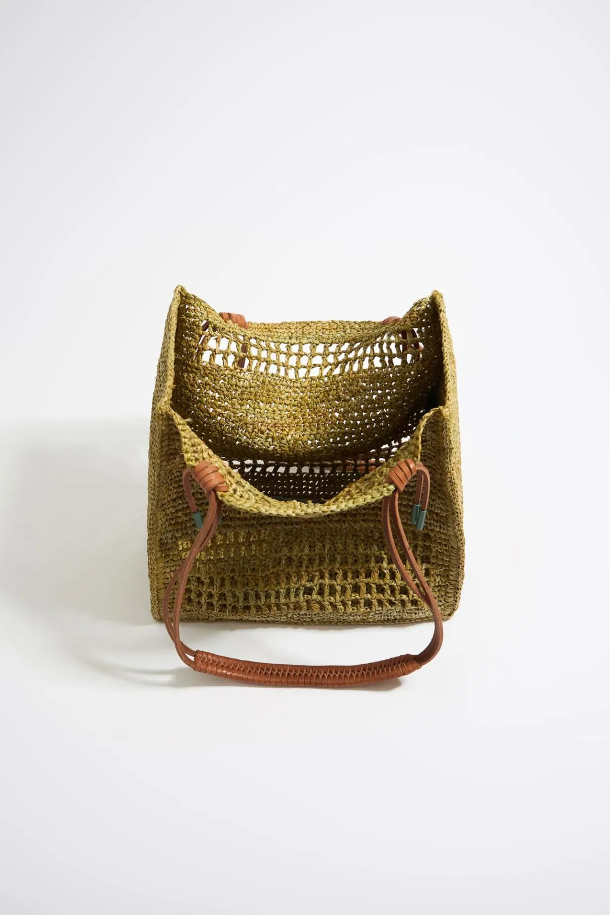 Mujer BIMBA Y LOLA Bolsos De Hombro<Bolso Tote Grande Rafia Caqui