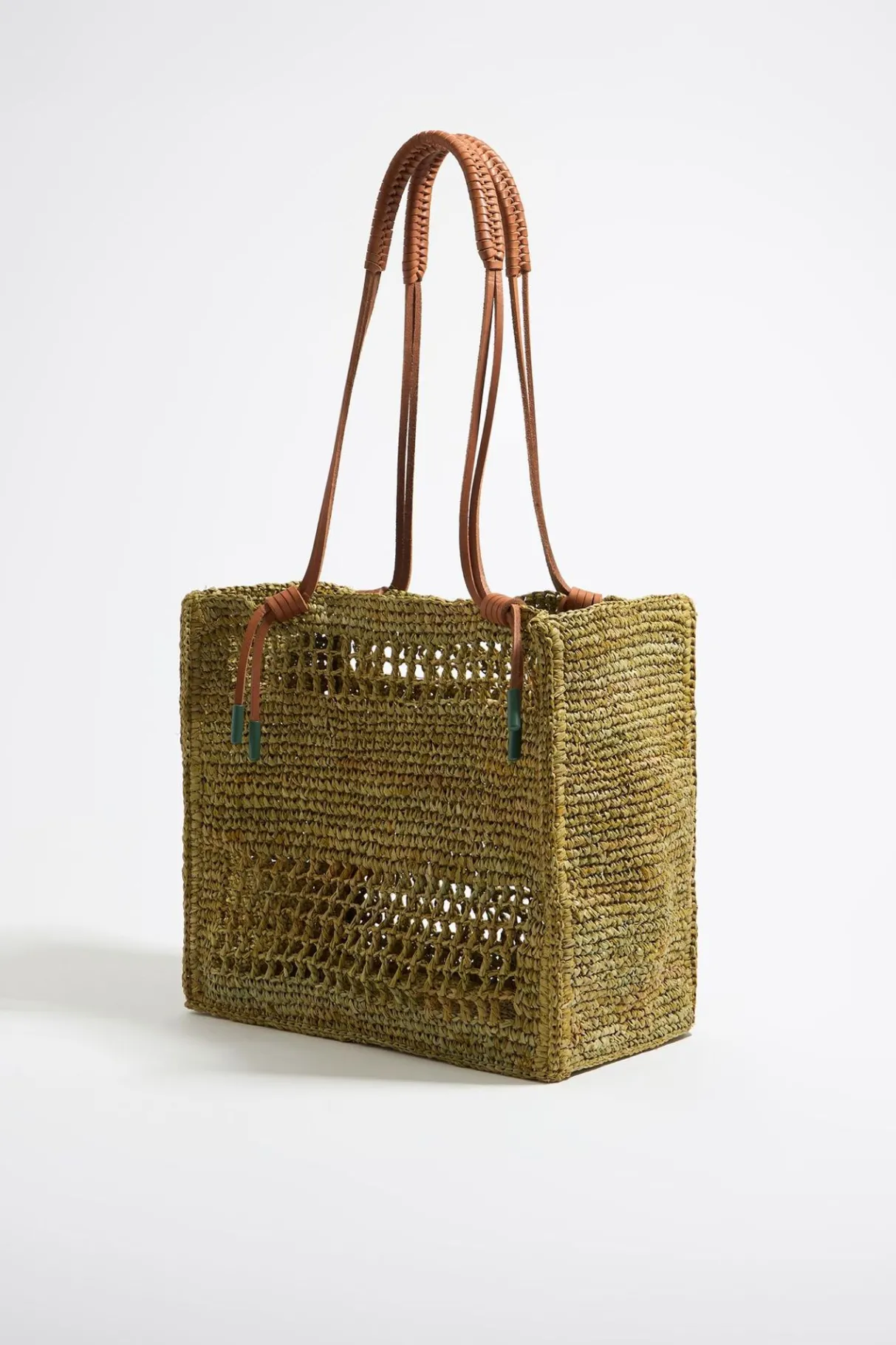 Mujer BIMBA Y LOLA Bolsos De Hombro<Bolso Tote Grande Rafia Caqui