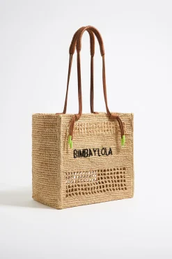 Mujer BIMBA Y LOLA Bolsos De Hombro<Bolso Tote Grande Rafia Natural