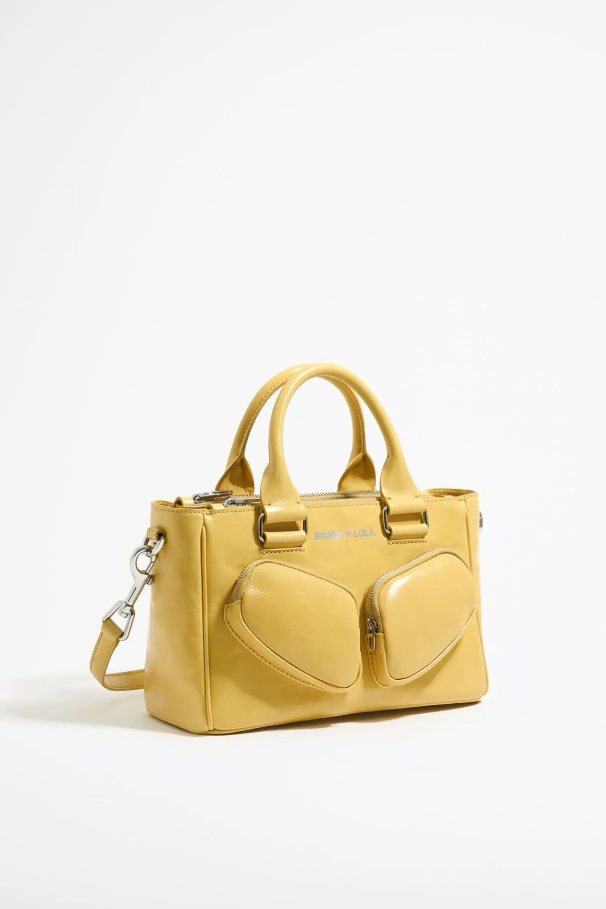 Mujer BIMBA Y LOLA Bolsos Pocket<Bolso Tote Pocket Mediano Piel Amarillo Topacio
