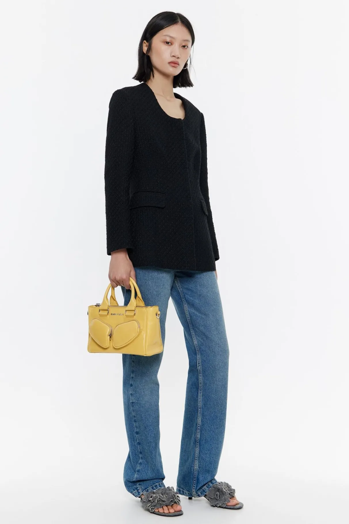 Mujer BIMBA Y LOLA Bolsos Pocket<Bolso Tote Pocket Mediano Piel Amarillo Topacio