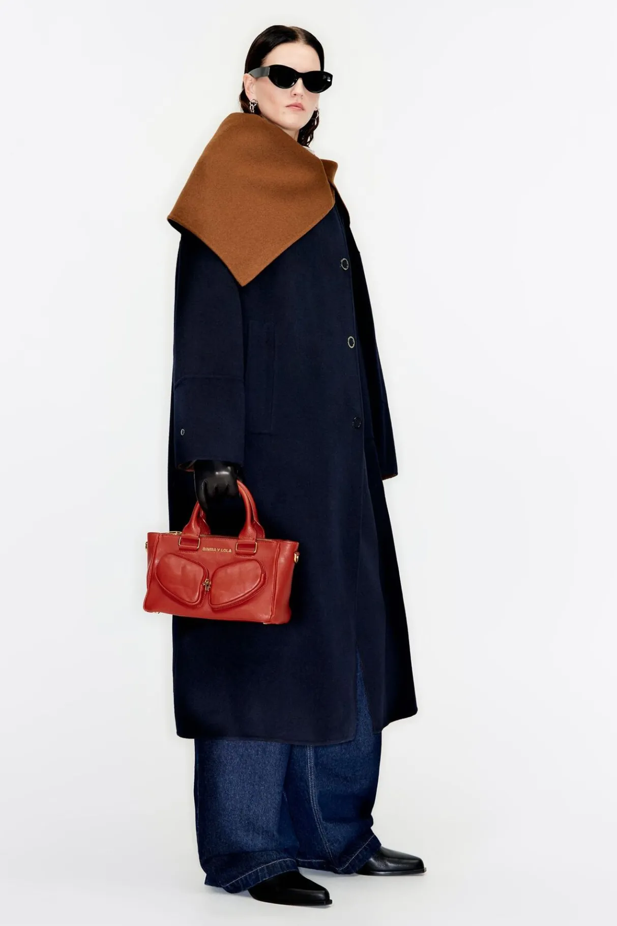 Mujer BIMBA Y LOLA Bolsos Pocket<Bolso Tote Pocket Mediano Piel Naranja Quemado