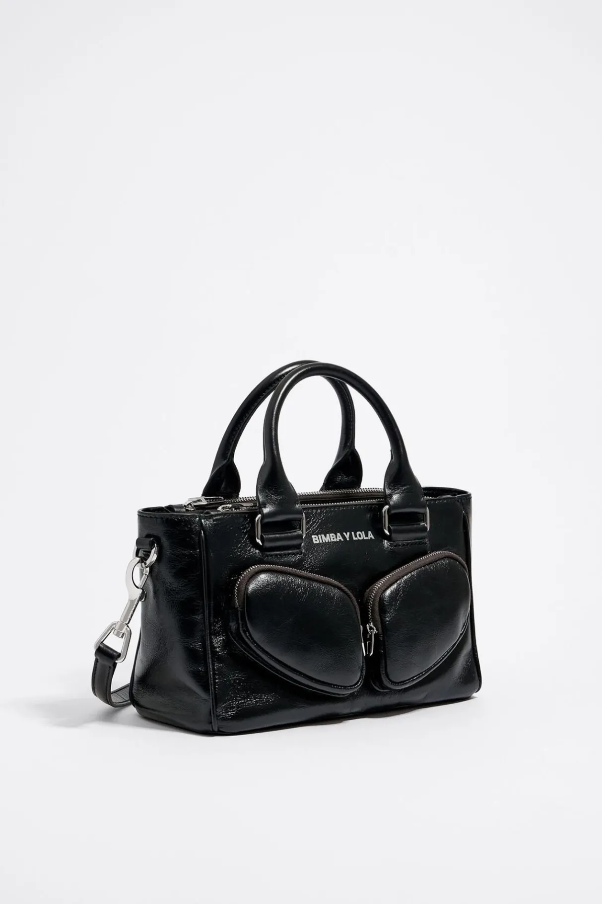Mujer BIMBA Y LOLA Bolsos Pocket<Bolso Tote Pocket Mediano Piel Negro