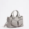 Mujer BIMBA Y LOLA Bolsos Pocket<Bolso Tote Pocket Mediano Piel Gris