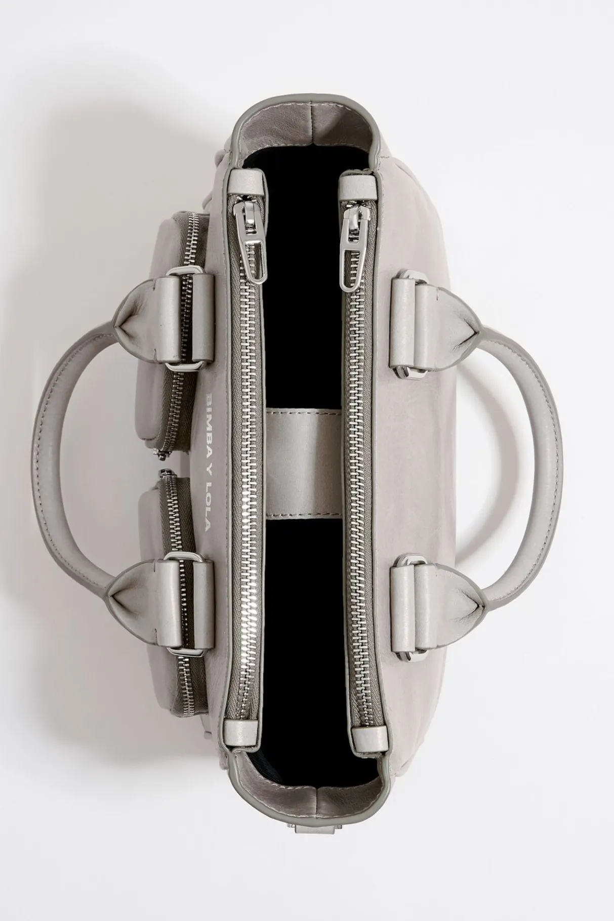 Mujer BIMBA Y LOLA Bolsos Pocket<Bolso Tote Pocket Mediano Piel Gris