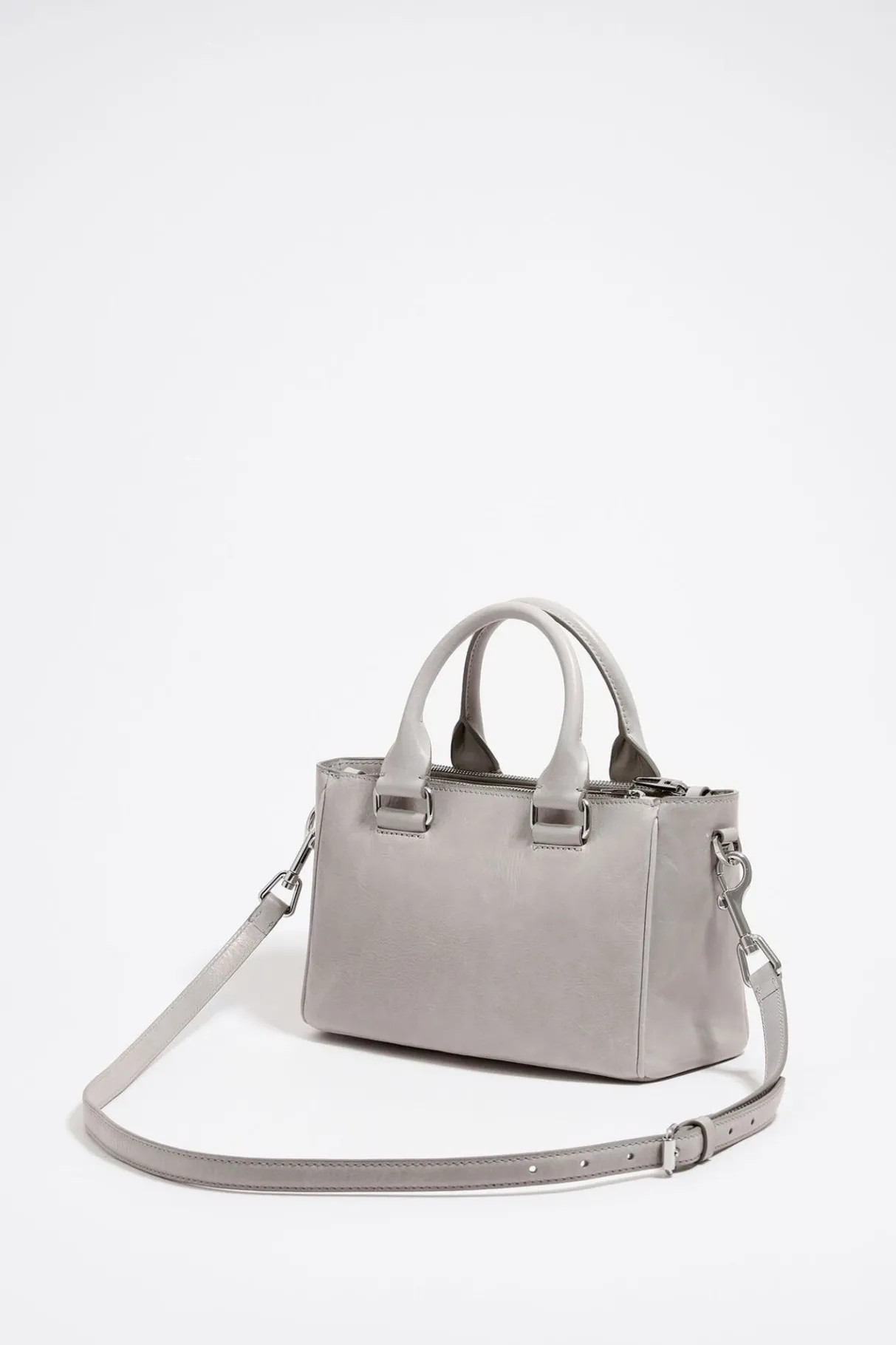Mujer BIMBA Y LOLA Bolsos Pocket<Bolso Tote Pocket Mediano Piel Gris