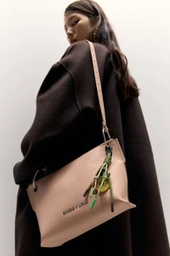 Mujer BIMBA Y LOLA Bolsos Piel<Bolso Trapecio Mediano Piel Rosa Claro