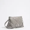 Mujer BIMBA Y LOLA Bolsos Piel<Bolso Trapecio Pequeno Piel Gris Verdoso