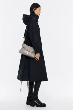 Mujer BIMBA Y LOLA Bolsos Piel<Bolso Trapecio Pequeno Piel Gris Verdoso