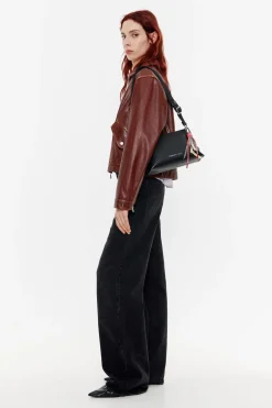 Mujer BIMBA Y LOLA Bolsos Piel<Bolso Trapecio Pequeno Piel Negro