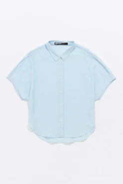 Mujer BIMBA Y LOLA Camisas<Camisa Capa Corta Azul Claro